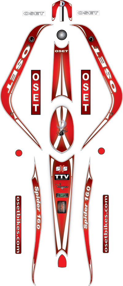 Oset Sticker Set - Red - Electric Dirt Bikes